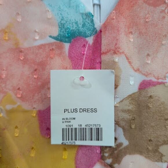 Cato Floral Pink In Bloom V-Neck Maxi Dress Size 18/20W Floral Flutter Sleeve - Picture 4 of 11